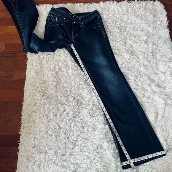 INC Denim Regular Fit Boot Leg Jeans 6 Dark Wash - Picture 14 of 15